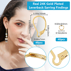 40Pcs 304 Stainless Steel Leverback Earring Findings&nbsp;FIND-BBC0003-18