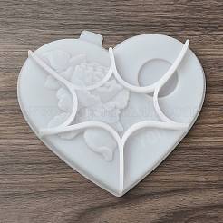 Heart Shaped with Rose Tealight Candle Holder Silicone Molds&nbsp;SIL-Z018-02