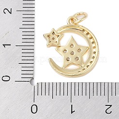 Rack Plating Brass Micro Pave Clear Cubic Zirconia Pendants&nbsp;KK-Z060-19G