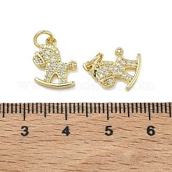 Brass Micro Pave Clear Cubic Zirconia Pendants&nbsp;KK-A294-01A-G