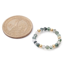 3Pcs 3 Style Natural Mixed Gemstone Round Beaded Stretch Rings Set&nbsp;RJEW-TA00087