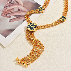 Vintage Alloy Enamel Long Tassel Y Necklaces for Women&nbsp;QE5106