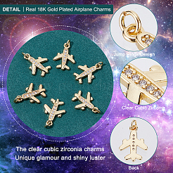 10Pcs Brass Micro Pave Clear Cubic Zirconia Pendants&nbsp;ZIRC-BBC0001-27