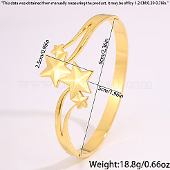 304 Stainless Steel Star Open Hinged Cuff Bangles for Women&nbsp;WG5645C-01
