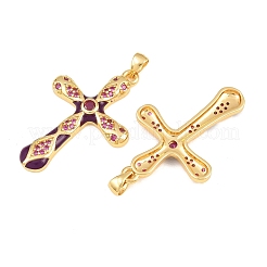 Brass Micro Pave Cubic Zirconia Pendants&nbsp;CU-CBAB3AD-11G-05