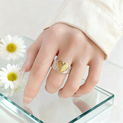 Heart Adjustable Brass Finger Rings&nbsp;WG5155F-01