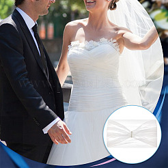 Polyester One-shoulder Shawl for Bride&nbsp;AJEW-WH0596-370
