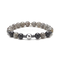 Natural Black Stone & Picasso Jasper & Labradorite & Synthetic Turquois & Non-Magnetic Synthetic Hematite Beaded Stretch Bracelets Sets for Women&nbsp;BJEW-JB09279