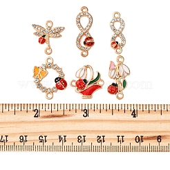 24Pcs 6 Styles Alloy Enamel Links Connector Charms&nbsp;ENAM-FS0002-91