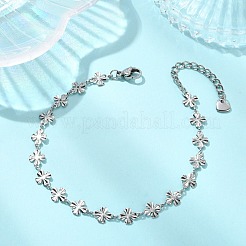 304 Stainless Steel Clover Link Chains Bracelets for Women&nbsp;BJEW-JB13890