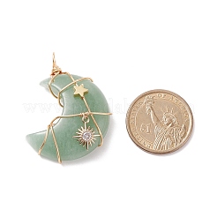Natural & Synthetic Gemstone Copper Wire Wrapped Pendants&nbsp;PALLOY-JF01702