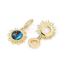 Starry Sky Style Brass Micro Pave Clear Cubic Zirconia Pendants&nbsp;X-KK-R213-08G-02