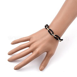 Spray Painted CCB Plastic & Aluminum Paperclip Chain Bracelets Sets&nbsp;BJEW-JB05432