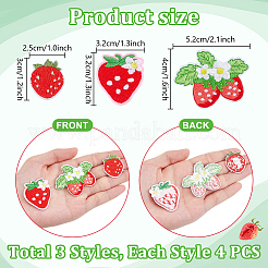 12Pcs 3 Styles Strawberry Computerized Embroidery Cloth Iron on/Sew on Patches&nbsp;PATC-PH0001-36