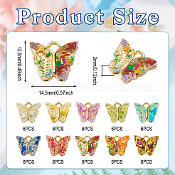 60PCS 10Colors Transparent Acrylic Alloy Charms&nbsp;OACR-TA0001-47