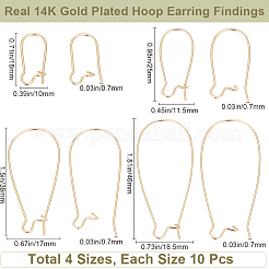 40Pcs 4 Styles Brass Hoop Earring Findings&nbsp;FIND-BBC0003-29