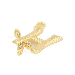 Brass Crystal Rhinestone Letter Links Connector Charms&nbsp;KK-S395-06G-H