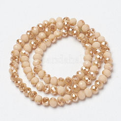 Electroplate Opaque Solid Color Glass Beads Strands&nbsp;EGLA-A034-P8mm-K07