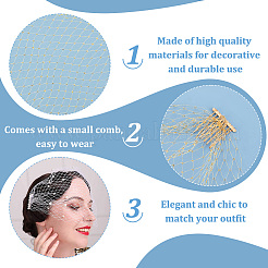Nylon Fascinator Mesh Face Veil&nbsp;OHAR-WH0034-10A