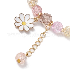 8mm Round Electroplated Crackle Glass Beaded Stretch Bracelets&nbsp;BJEW-JB10534-02