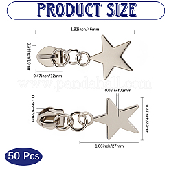50Pcs Star Iron Zipper Sliders&nbsp;FIND-CY0002-21
