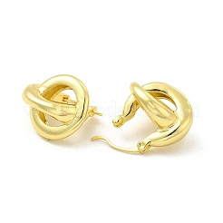 Brass Interlocking Rings Kont Hoop Earrings for Women&nbsp;EJEW-E273-02LG