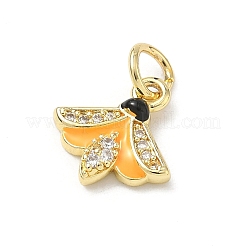 Brass Micro Pave Cubic Zirconia Pendants&nbsp;KK-H255-20G