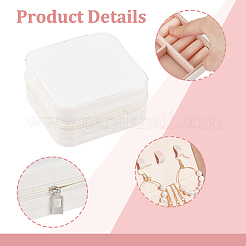 Square PVC with lint Jewelry Storage Zipper Box&nbsp;CON-WH0099-03B