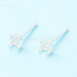 925 Sterling Silver Post Stud Earring Settings&nbsp;STER-P047-06A-S