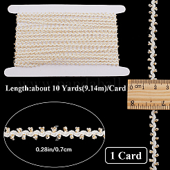 10 Yards Polyester Golden Metallic Wavy Lace Ribbons&nbsp;OCOR-GF0003-81A