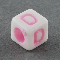 Craft Style Mixed Color Chunky Letter Acrylic Cube Beads for Kids Jewelry&nbsp;X-MACR-R479-M