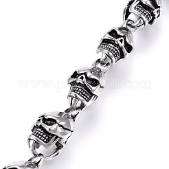 Retro 304 Stainless Steel Link Bracelets&nbsp;BJEW-L631-10AS