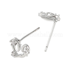 SHEGRACE Brass Micro Pave Cubic Zirconia Stud Earring&nbsp;XGRQ4N832-705P