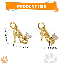 20Pcs Brass Micro Pave Cubic Zirconia Stilettos Charms&nbsp;ZIRC-SZ0001-91