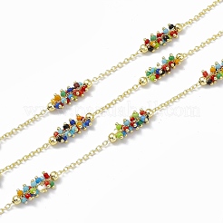 Handmade Glass Seed Beaded Link Chains&nbsp;CHC-F015-21G
