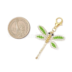 Dragonfly Glass Seed Beaded Pendant Decorations&nbsp;HJEW-MZ00387