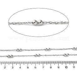 304 Stainless Steel Cable Chains with Beads&nbsp;CHS-F020-08P