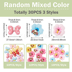 30Pcs 3 Styles Opaque Resin Cabochons&nbsp;RESI-TA0004-97