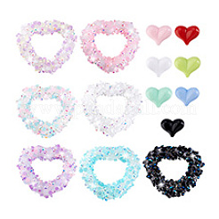 DIY Heart Acylic & Resin Rhinestones Beads Jewelry Making Kits&nbsp;DIY-PH0023-76