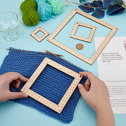 Square Wood Knitting Gauge Rulers&nbsp;DIY-WH0504-227