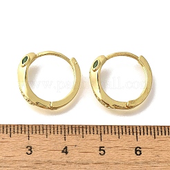 Brass Clear Cubic Zirconia Hoop Earrings&nbsp;EJEW-M047-02G