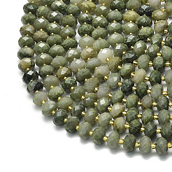 Natural Green Rubbit Fur Rutilated Quartz Beads Strands&nbsp;G-P573-A58-01
