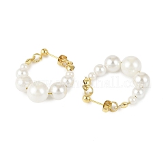 2 Pairs 2 Colors Shell Pearl Beaded Dangle Stud Earrings&nbsp;EJEW-JE06362