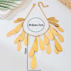 Exaggerated Alloy Teardrop Pendant Bib Necklaces for Women&nbsp;WG3386A-01