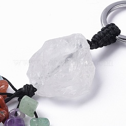 Natural Mixed Gemstone Nugget with Mixed Gemstone Chips Tassel Keychains&nbsp;KEYC-P012-02P