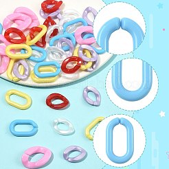 120Pcs 6 Colors Opaque Acrylic Linking Rings&nbsp;OACR-FS0002-77