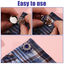 8Pcs Brass Rhinestone Cufflinks&nbsp;BUTT-GL0001-07A