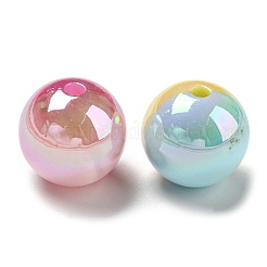 UV Plating Rainbow Iridescent Opaque Acrylic Beads&nbsp;X-MACR-D081-02