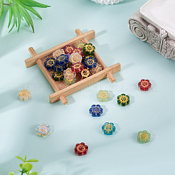 30Pcs Baking Paint and Golden Metal Enlaced Glass Beads&nbsp;DGLA-TA0001-54