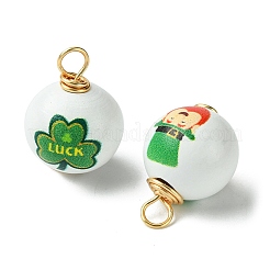 10Pcs Saint Patrick's Day Printed Wood Pendants&nbsp;FIND-FS0001-89